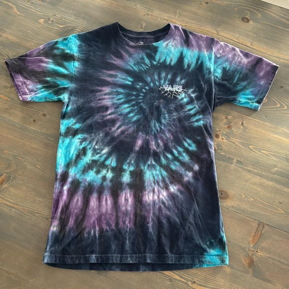 *SOLD* Vans Simpsons Mens T-Shirt Small Blue Otto Tie Dye Acid Short Sleeve Crew - Picture 2 of 9